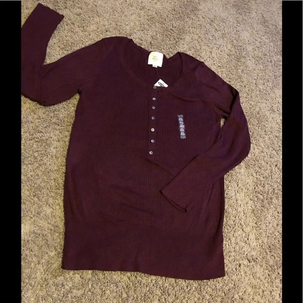 Old navy burgundy ribbed long sleeve thermal sz XXL